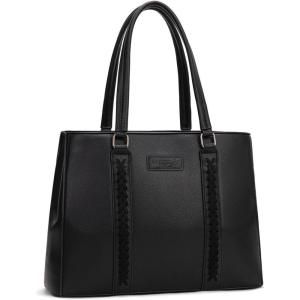 imageWrangler Double Compartment Tote Bag for Women Whipstitch HandbagBlack