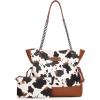imageMontana West Wrangler Tote Bag for Women 2PCS Purses and Handbags Drawstring Shoulder Bag with Removable PouchCow Print Brown