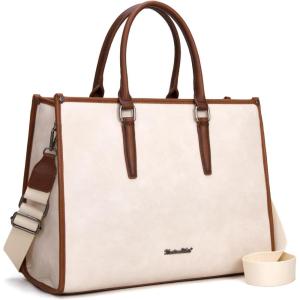 imageMontana West Laptop Tote Bag for Women 156 Inch Computer Bags Business Office Work Briefcase With Adjustable Shoulder StrapBeige