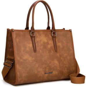 imageMontana West Laptop Tote Bag for Women 156 Inch Computer Bags Business Office Work Briefcase With Adjustable Shoulder StrapBrown