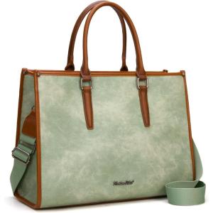 imageMontana West Laptop Tote Bag for Women 156 Inch Computer Bags Business Office Work Briefcase With Adjustable Shoulder StrapGreen