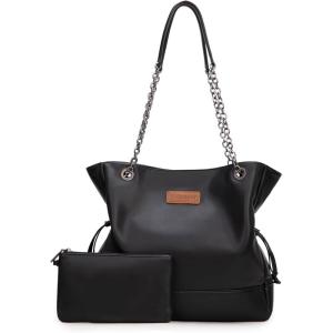imageMontana West Wrangler Tote Bag for Women 2PCS Purses and Handbags Drawstring Shoulder Bag with Removable PouchBlack