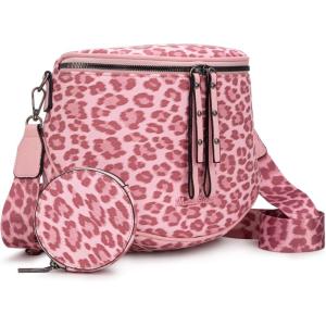 image:imageMontana West Large Crossbody Bags for Women Bum Bag Sling Purse with Adjustable StrapLeopard Pink
