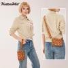 image:imageMontana West Wristlet Wallets for Women Nylon RFID Small Crossbody Phone Purse with Builtin Card Slots for GiftBrown
