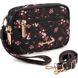 image:imageMontana West Wristlet Wallets for Women Nylon RFID Small Crossbody Phone Purse with Builtin Card Slots for GiftBlack