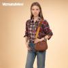 image:imageMontana West Small Crossbody Bags for Women Cow Print Purse Triple Zip Shoulder Handbags with Wide StrapBrown