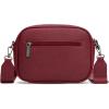 image:imageMontana West Small Crossbody Bags for Women Cow Print Purse Triple Zip Shoulder Handbags with Wide StrapBurgundy