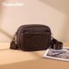 image:imageMontana West Small Crossbody Bags for Women Cow Print Purse Triple Zip Shoulder Handbags with Wide StrapCoffee