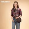 image:imageMontana West Small Crossbody Bags for Women Cow Print Purse Triple Zip Shoulder Handbags with Wide StrapCoffee