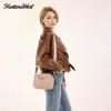 image:imageMontana West Small Crossbody Bags for Women Cow Print Purse Triple Zip Shoulder Handbags with Wide StrapKhaki