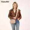 image:imageMontana West Small Crossbody Bags for Women Cow Print Purse Triple Zip Shoulder Handbags with Wide StrapKhaki