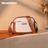 image:imageMontana West Small Crossbody Bags for Women Cow Print Purse Triple Zip Shoulder Handbags with Wide StrapWhiteBrown