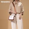 image:imageMontana West Small Crossbody Bags for Women Cow Print Purse Triple Zip Shoulder Handbags with Wide StrapWhiteBrown