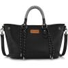 image:imageMontana West Wrangler Tote Bags for Women Medium Satchel Purse with Designer Braided Rope Top HandleBlack
