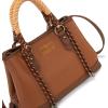 image:imageMontana West Wrangler Tote Bags for Women Medium Satchel Purse with Designer Braided Rope Top HandleBrown