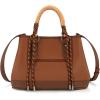 image:imageMontana West Wrangler Tote Bags for Women Medium Satchel Purse with Designer Braided Rope Top HandleBrown