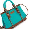 image:imageMontana West Wrangler Tote Bags for Women Medium Satchel Purse with Designer Braided Rope Top HandleTurquoise