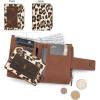 image:imageMontana West X Wrangler Small Wallets for Women Bifold RFID Blocking Wallets Compact Leopard Print Wallet with Removable ID WindowABrown