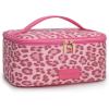 image:imageMontana West X Wrangler Travel Makeup Bag 2pcs Set Large Cosmetic Bag with Makeup Brush Holder Portable Make Up Organizer Cute Toiletry Bag with Divider and Handle for Women AztecLeopardPink