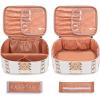 image:imageMontana West X Wrangler Travel Makeup Bag 2pcs Set Large Cosmetic Bag with Makeup Brush Holder Portable Make Up Organizer Cute Toiletry Bag with Divider and Handle for Women AztecTan