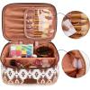 image:imageMontana West X Wrangler Travel Makeup Bag 2pcs Set Large Cosmetic Bag with Makeup Brush Holder Portable Make Up Organizer Cute Toiletry Bag with Divider and Handle for Women AztecAztecCoffee