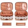 image:imageMontana West X Wrangler Travel Makeup Bag 2pcs Set Large Cosmetic Bag with Makeup Brush Holder Portable Make Up Organizer Cute Toiletry Bag with Divider and Handle for Women AztecAztecCoffee