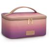 image:imageMontana West X Wrangler Travel Makeup Bag 2pcs Set Large Cosmetic Bag with Makeup Brush Holder Portable Make Up Organizer Cute Toiletry Bag with Divider and Handle for Women AztecPurple