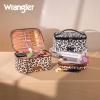 image:imageMontana West X Wrangler Travel Makeup Bag 2pcs Set Large Cosmetic Bag with Makeup Brush Holder Portable Make Up Organizer Cute Toiletry Bag with Divider and Handle for Women AztecLeopard