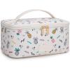 image:imageMontana West X Wrangler Travel Makeup Bag 2pcs Set Large Cosmetic Bag with Makeup Brush Holder Portable Make Up Organizer Cute Toiletry Bag with Divider and Handle for Women AztecBeige