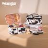 image:imageMontana West X Wrangler Travel Makeup Bag 2pcs Set Large Cosmetic Bag with Makeup Brush Holder Portable Make Up Organizer Cute Toiletry Bag with Divider and Handle for Women AztecCowBlack