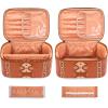 image:imageMontana West X Wrangler Travel Makeup Bag 2pcs Set Large Cosmetic Bag with Makeup Brush Holder Portable Make Up Organizer Cute Toiletry Bag with Divider and Handle for Women AztecAztecBrown