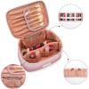 image:imageMontana West X Wrangler Travel Makeup Bag 2pcs Set Large Cosmetic Bag with Makeup Brush Holder Portable Make Up Organizer Cute Toiletry Bag with Divider and Handle for Women AztecKhakiTan