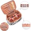 image:imageMontana West X Wrangler Travel Makeup Bag 2pcs Set Large Cosmetic Bag with Makeup Brush Holder Portable Make Up Organizer Cute Toiletry Bag with Divider and Handle for Women AztecCowBlack