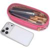 image:imageMontana West X Wrangler Travel Makeup Bag 2pcs Set Large Cosmetic Bag with Makeup Brush Holder Portable Make Up Organizer Cute Toiletry Bag with Divider and Handle for Women AztecLeopardPink