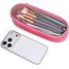 image:imageMontana West X Wrangler Travel Makeup Bag 2pcs Set Large Cosmetic Bag with Makeup Brush Holder Portable Make Up Organizer Cute Toiletry Bag with Divider and Handle for Women AztecBeigePink