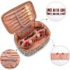 image:imageMontana West X Wrangler Travel Makeup Bag 2pcs Set Large Cosmetic Bag with Makeup Brush Holder Portable Make Up Organizer Cute Toiletry Bag with Divider and Handle for Women AztecLeopardKhaki