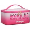 image:imageMontana West X Wrangler Travel Makeup Bag 2pcs Set Large Cosmetic Bag with Makeup Brush Holder Portable Make Up Organizer Cute Toiletry Bag with Divider and Handle for Women AztecBeigePink