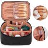 image:imageMontana West X Wrangler Travel Makeup Bag 2pcs Set Large Cosmetic Bag with Makeup Brush Holder Portable Make Up Organizer Cute Toiletry Bag with Divider and Handle for Women AztecBlack