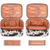 image:imageMontana West X Wrangler Travel Makeup Bag 2pcs Set Large Cosmetic Bag with Makeup Brush Holder Portable Make Up Organizer Cute Toiletry Bag with Divider and Handle for Women AztecCowBrown