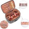 image:imageMontana West X Wrangler Travel Makeup Bag 2pcs Set Large Cosmetic Bag with Makeup Brush Holder Portable Make Up Organizer Cute Toiletry Bag with Divider and Handle for Women AztecLeopardBlack