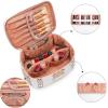 image:imageMontana West X Wrangler Travel Makeup Bag 2pcs Set Large Cosmetic Bag with Makeup Brush Holder Portable Make Up Organizer Cute Toiletry Bag with Divider and Handle for Women AztecTan