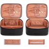 image:imageMontana West X Wrangler Travel Makeup Bag 2pcs Set Large Cosmetic Bag with Makeup Brush Holder Portable Make Up Organizer Cute Toiletry Bag with Divider and Handle for Women AztecBlack