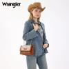 image:imageWrangler Flap Shoulder Bag for Women Vintage Floral Tooled Crossbody Purse with Chain StrapBrown