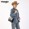 image:imageWrangler Flap Shoulder Bag for Women Vintage Floral Tooled Crossbody Purse with Chain StrapJet Black