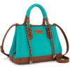 image:imageMontana West Wrangler Tote Bags for Women Medium Satchel Purse with Designer Braided Rope Top HandleTurquoise