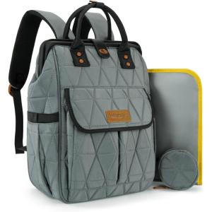 image:imageMontana West Wrangler Aztec Diaper Bag Backpack Western Backpacks for Moms Baby Essentials Bag with TwistLock Closure Insulated Pockets Portable Changing Pad Stroller Straps Pacifier CaseGrey