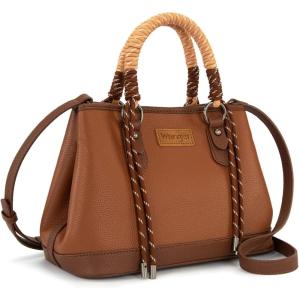 image:imageMontana West Wrangler Tote Bags for Women Medium Satchel Purse with Designer Braided Rope Top HandleBrown