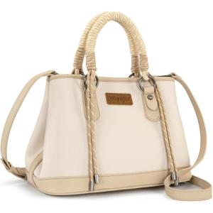 image:imageMontana West Wrangler Tote Bags for Women Medium Satchel Purse with Designer Braided Rope Top HandleTan