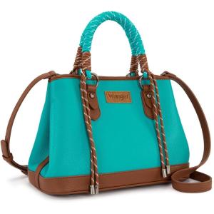 image:imageMontana West Wrangler Tote Bags for Women Medium Satchel Purse with Designer Braided Rope Top HandleTurquoise