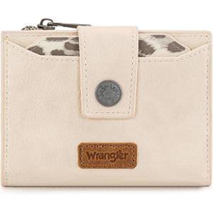 image:imageMontana West X Wrangler Small Wallets for Women Bifold RFID Blocking Wallets Compact Leopard Print Wallet with Removable ID WindowABeige